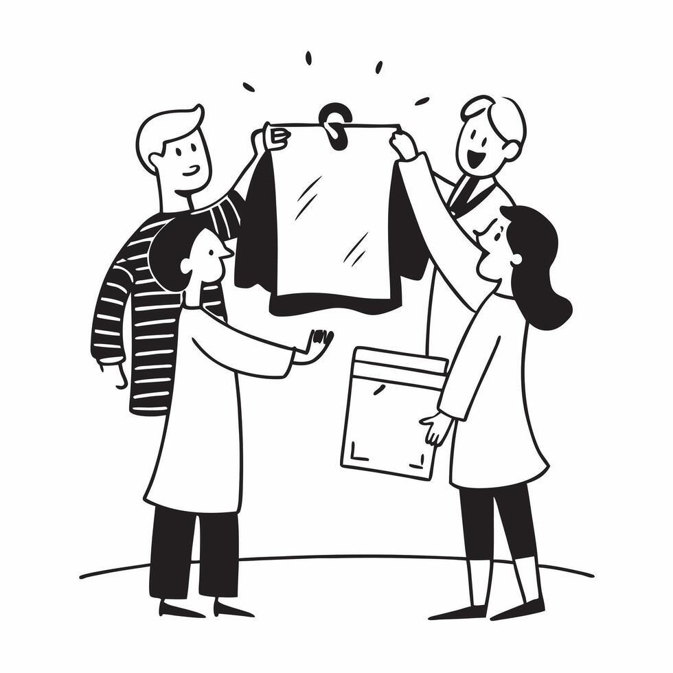 Parents buying school uniforms concept as High resolution image of parents buying school uniforms with a glossy backdrop capturing the preparation and excitement for the new school Dynamic Set 2 vector