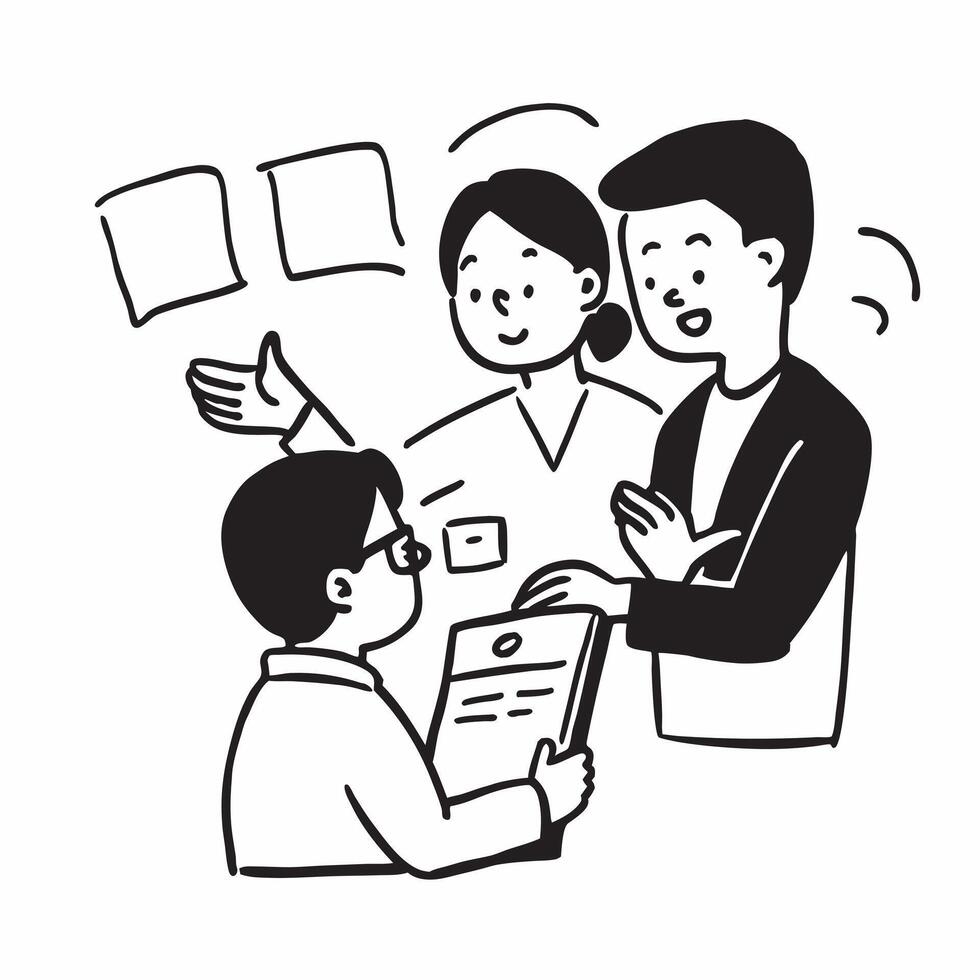 Parents attending parent teacher meeting concept as High resolution image of parents attending a parent teacher meeting with a glossy backdrop emphasizing their involvement and com Dynamic Set 2 vector