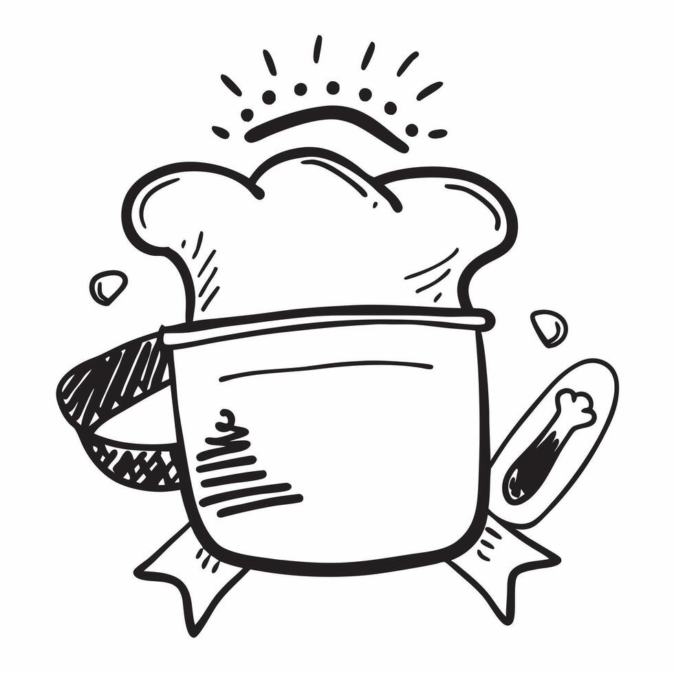 Oven mitt and pot symbol with ample space for text and graphics concept as An iconographic oven mitt and pot design offering ample space for both text and graphics perfect for illu Dynamic vector