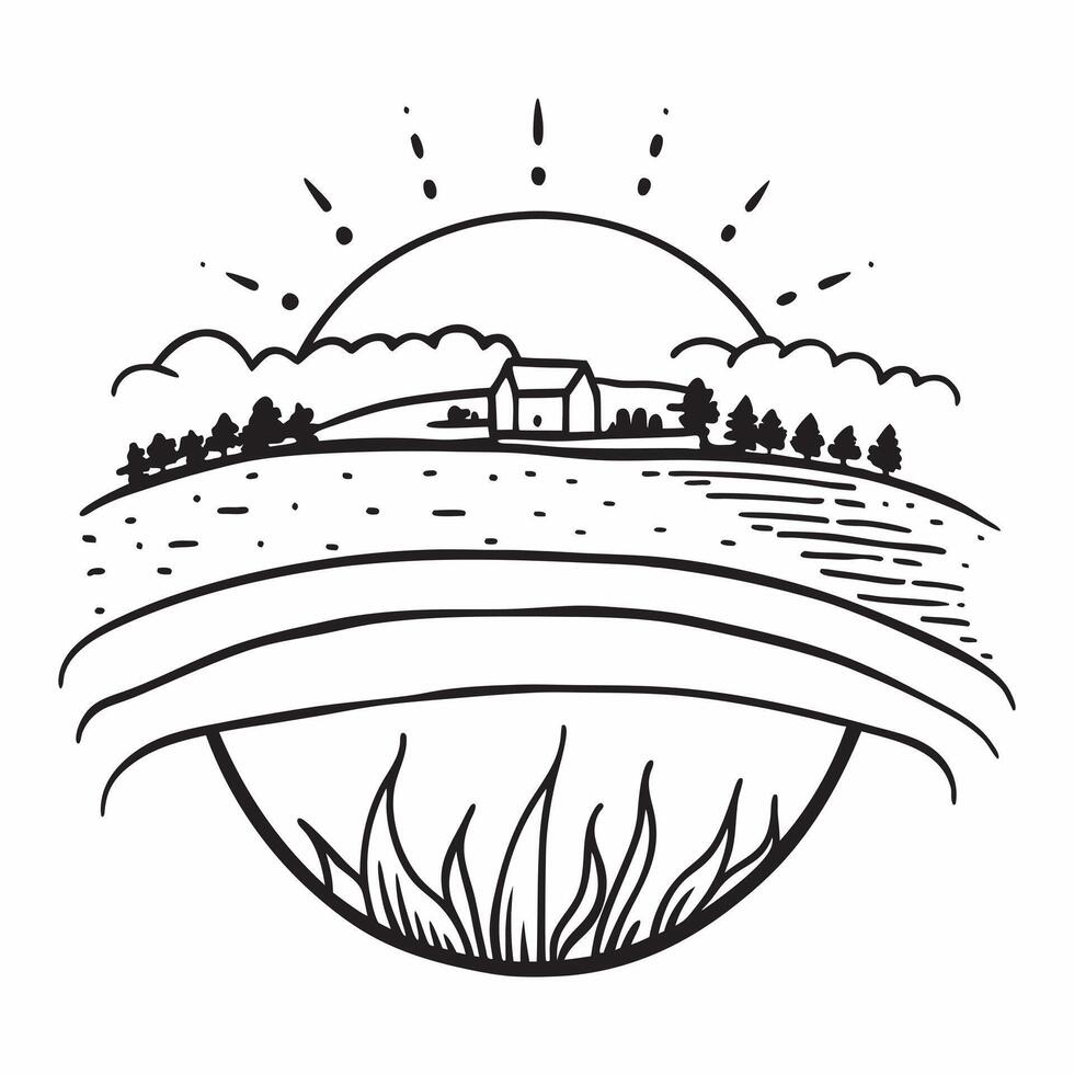 Organic farm sunrise concept as High resolution image of an organic farm at sunrise with a glossy backdrop capturing the serene and beautiful start to a day of organic farming in Dynamic vector