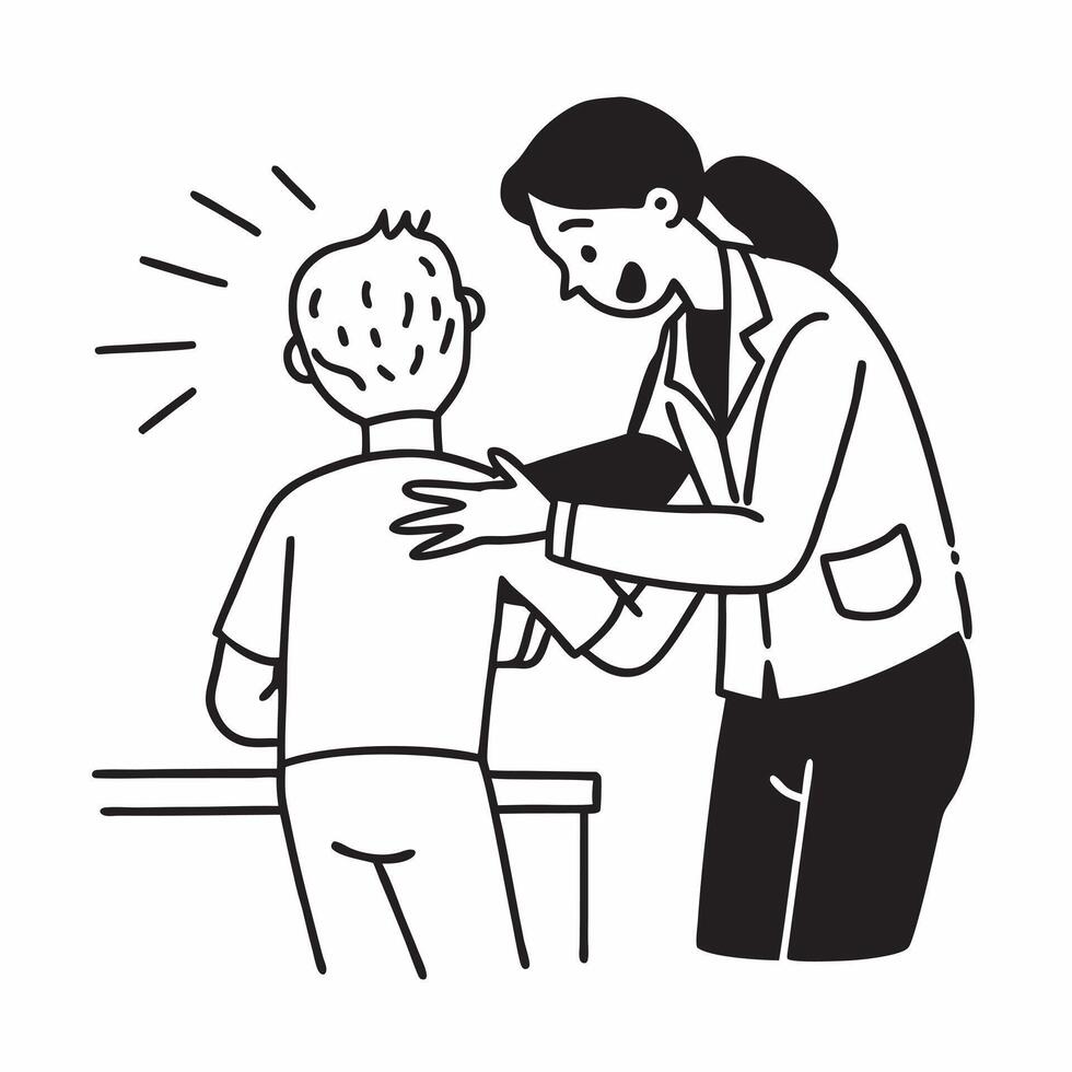 Occupational therapist helping a patient regain motor skills concept as An occupational therapist helps a patient regain motor skills emphasizing rehabilitation and support Ideal Dynamic vector