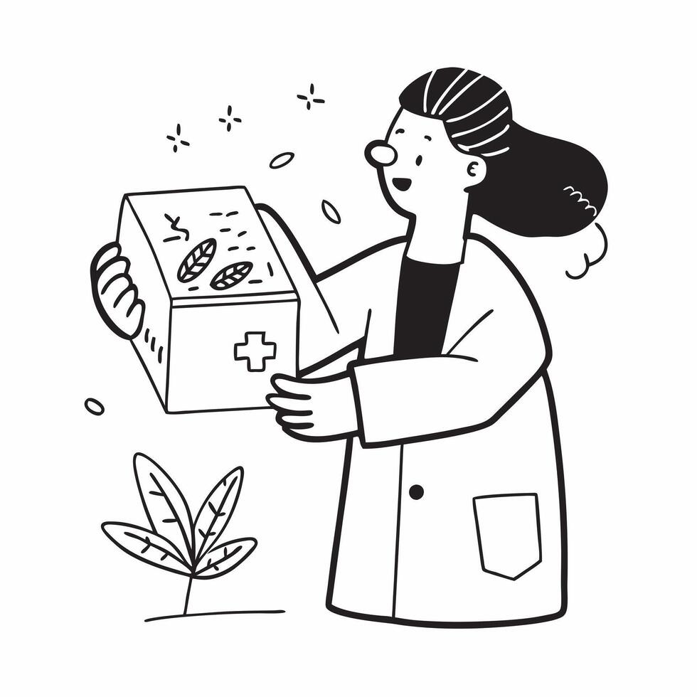 Nutritionist recommending a mockup plant based food box concept as A nutritionist recommends a mockup plant based food box highlighting its health benefits and balanced nutrition Dynamic vector