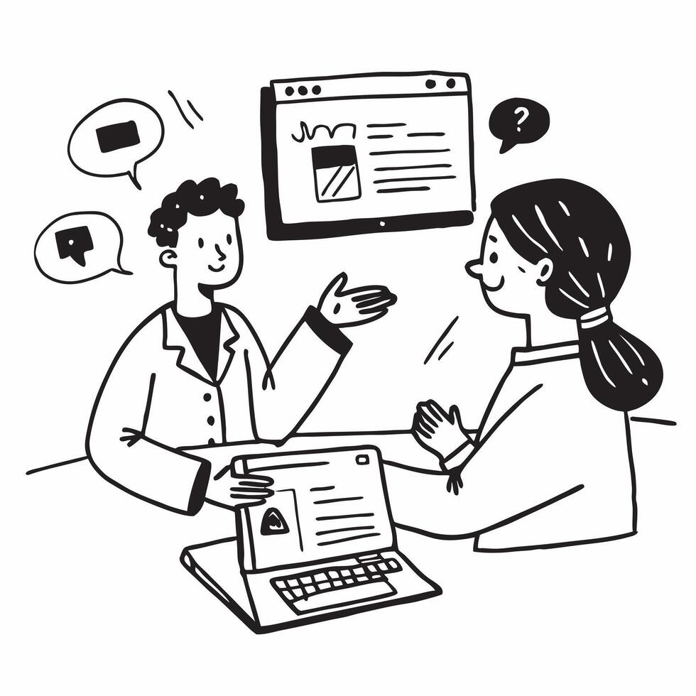 Nurse practitioner conducting a telehealth consultation concept as A nurse practitioner conducts a telehealth consultation with a patient highlighting modern healthcare and accessi Dynamic vector