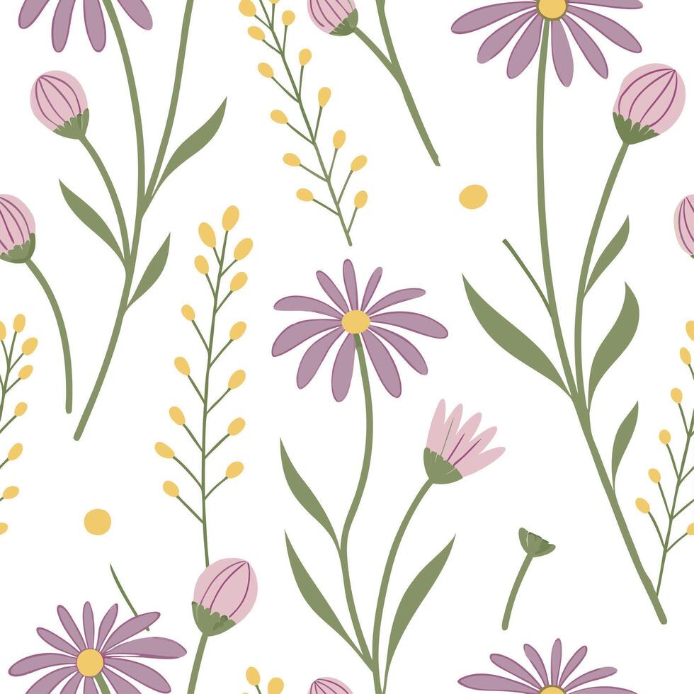 Nature inspired spring flower seamless pattern with wildflowers for rustic home decor concept as Rustic wildflowers arranged in a seamless pattern for a natural earthy spring home Dynamic vector