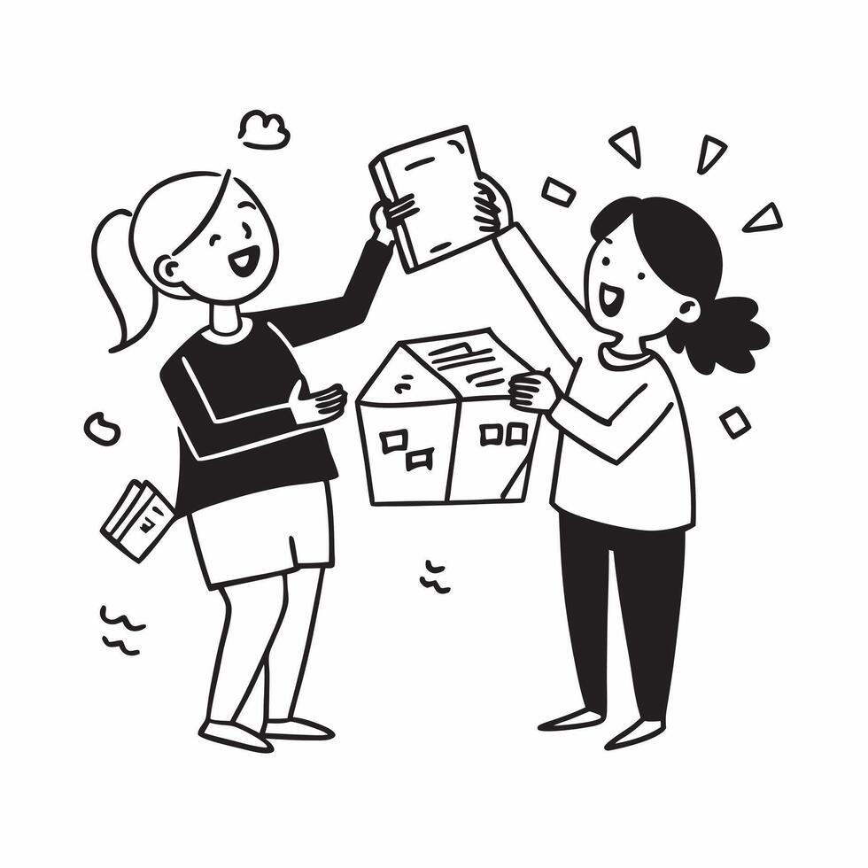 Mother and daughter finding quarterly sale deals concept as High resolution image of a mother and daughter finding quarterly sale deals with a glossy backdrop showcasing the bondin Dynamic Set 2 vector