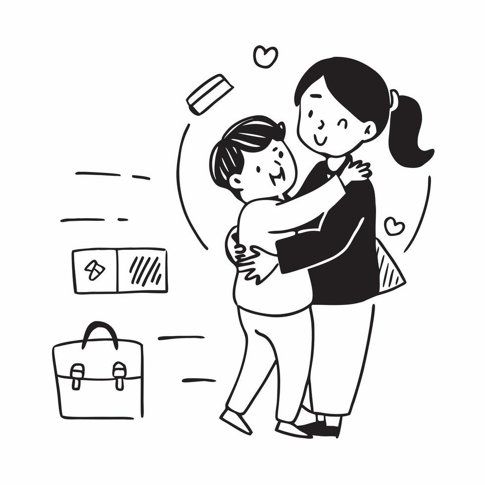 Mother and child reuniting at an airport concept as A mother and child reuniting blended with an airport scene symbolizing the emotional and heartwarming moments of reunion after t Dynamic vector