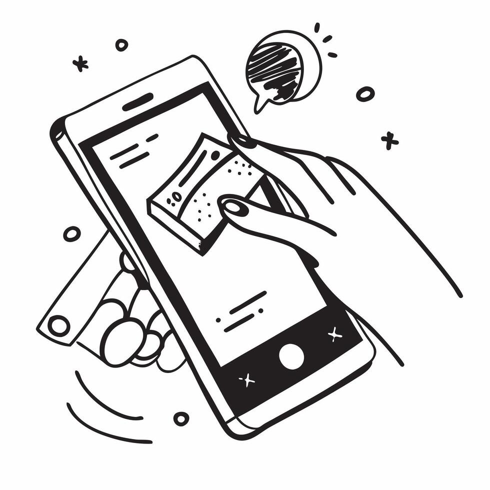 Mobile payment for food delivery concept as High resolution image of mobile payment for food delivery with a glossy backdrop highlighting the ease and efficiency of digital transac Dynamic vector