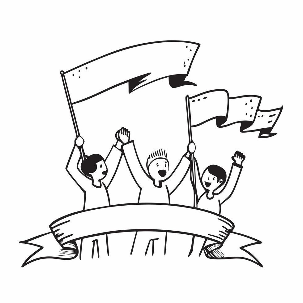 Kids waving flags at Labor Day parade concept as High resolution image of kids waving flags at a Labor Day parade with a glossy backdrop capturing the patriotism and excitement of Dynamic Set 2 vector
