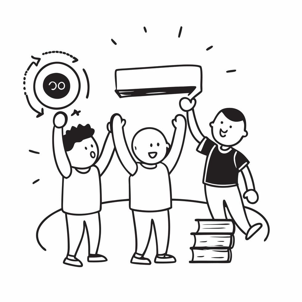 Kids in gym class concept as High resolution image of kids participating in gym class with a glossy backdrop highlighting the importance of physical activity and teamwork in the ne Dynamic Set 2 vector