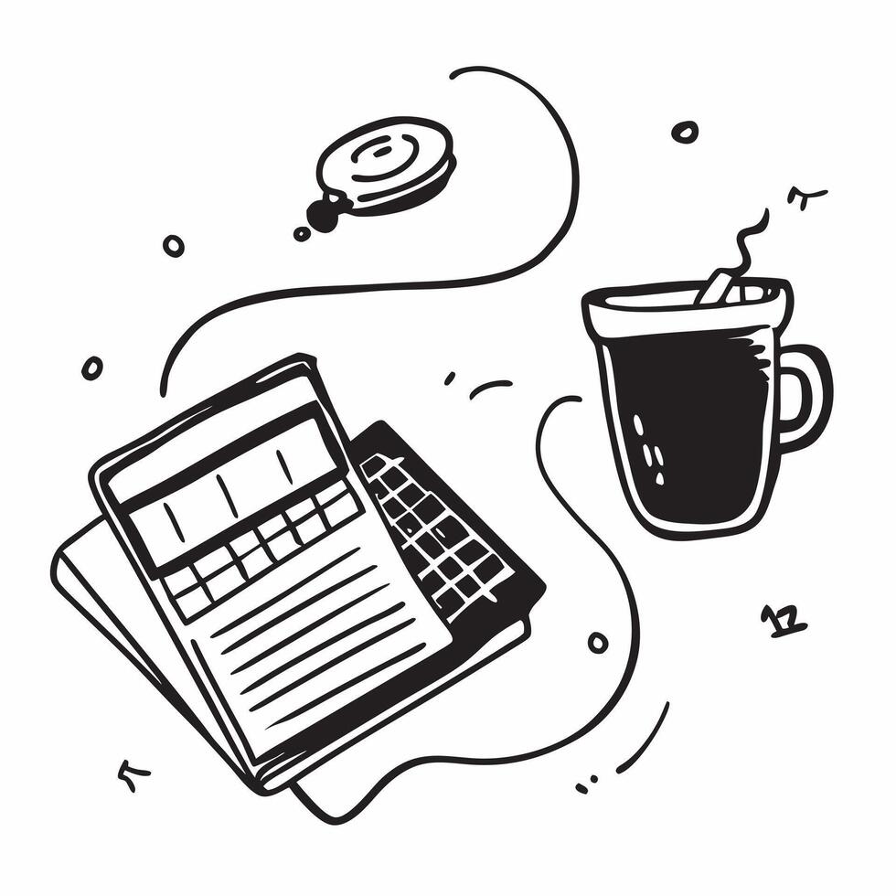 Keyboard and coffee cup icon with copy space for workspace presentations concept as A visually appealing keyboard and coffee cup icon with copy space designed to enhance workspace Dynamic vector
