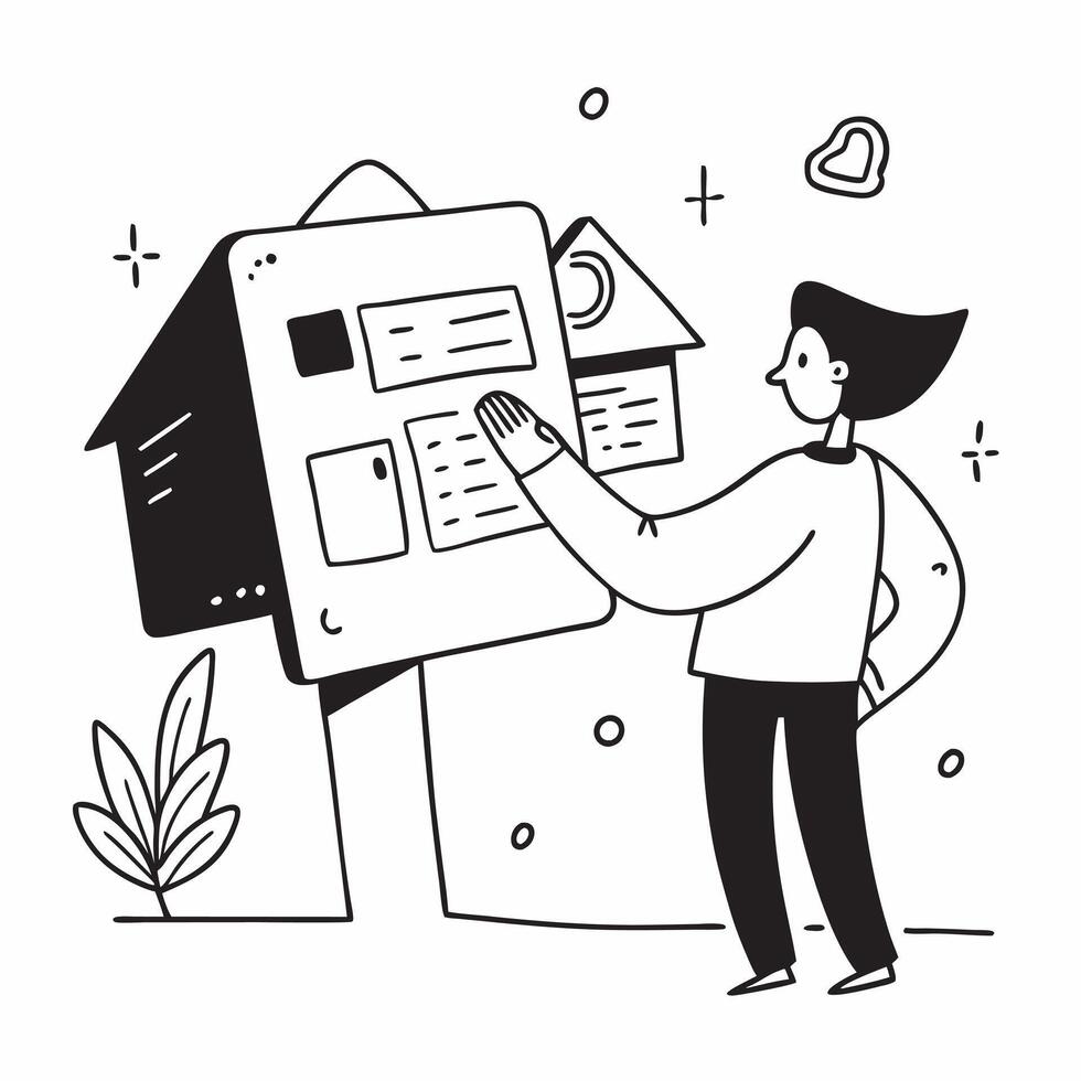 Influencer demonstrating a mockup house for sale with a garden tour concept as An influencer demonstrates a mockup house for sale with a garden tour highlighting the outdoor space Dynamic vector