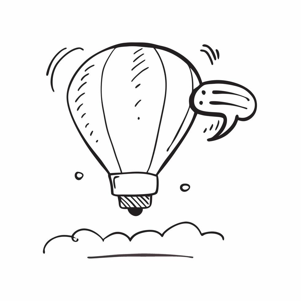 Hot air balloon icon with copy space on a white background concept as A image of a hot air balloon icon with generous copy space on a white background ideal for travel and a Dynamic vector