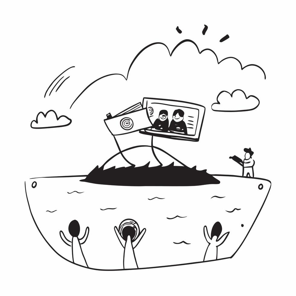 Group enjoying a boat trip on a serene lake concept as High resolution image of a group enjoying a boat trip on a serene lake to escape the heat capturing relaxation fun and natura Dynamic vector
