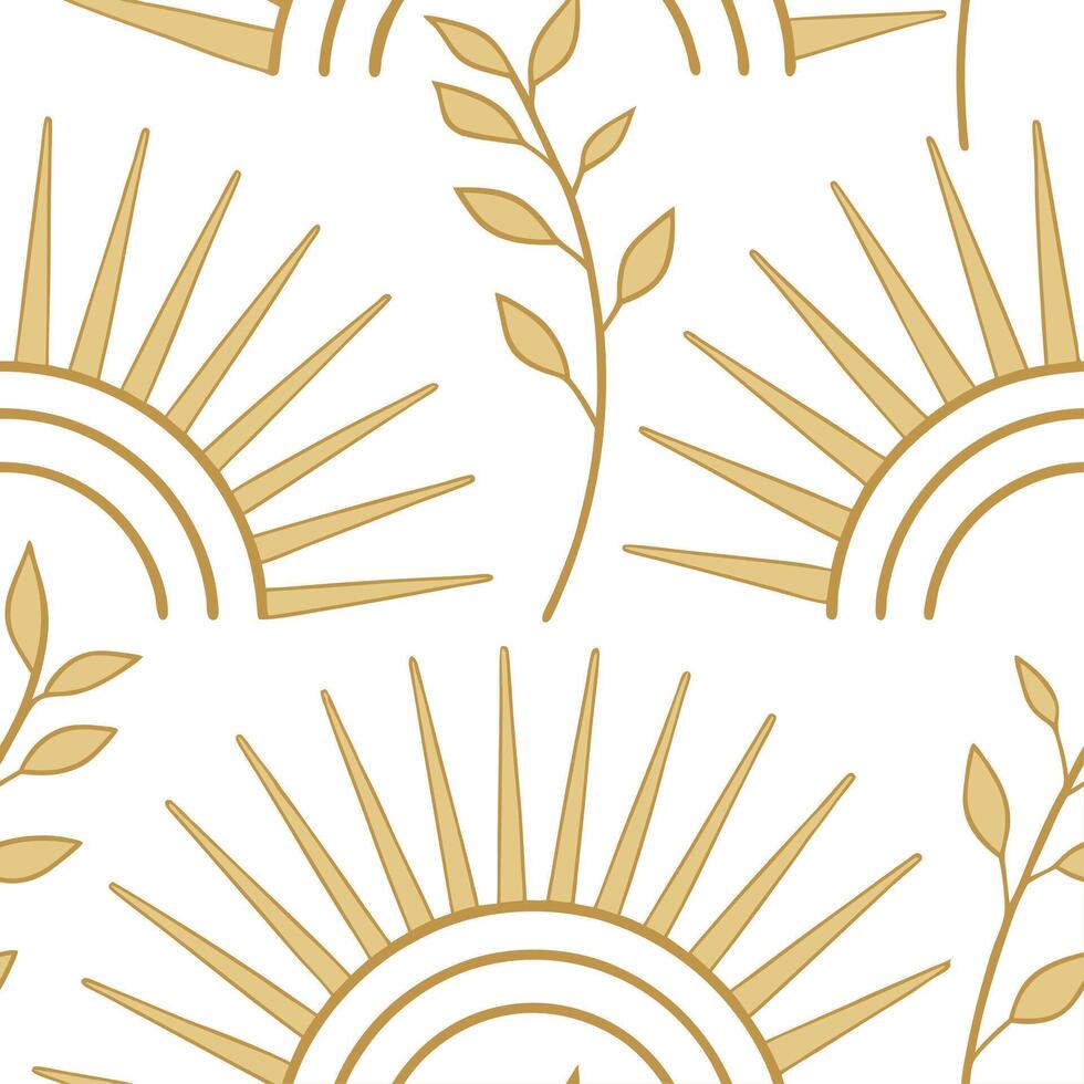 Golden sun rays seamless tile pattern with highlights and soft hues symbolizing a rejuvenating spring morning concept as Golden sun rays with soft hues create a seamless spring til Dynamic vector