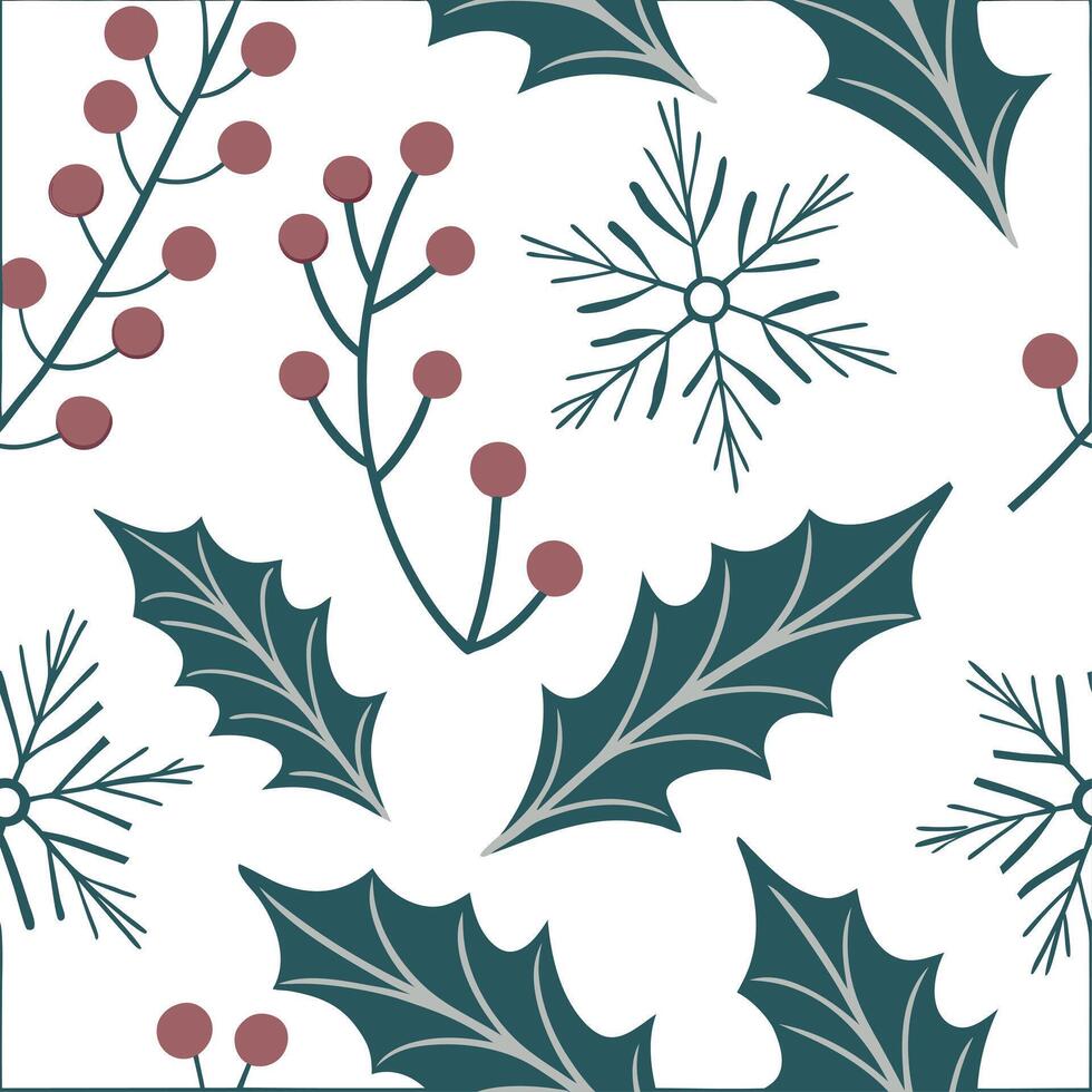 Frosty snowflake and holiday wreath seamless tile pattern with festive winter elements concept as Holiday wreaths paired with frosty snowflakes create a seamless tile pattern with Dynamic vector