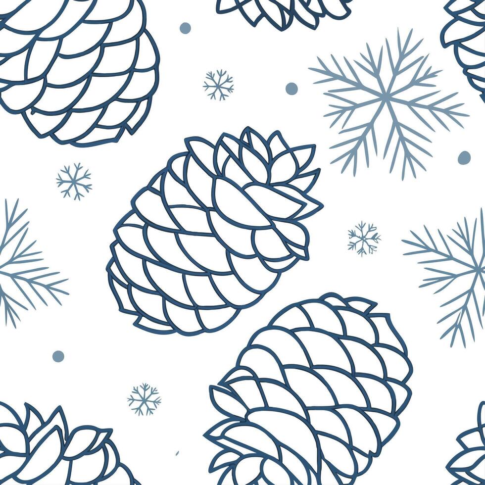 Frosty pinecones and snowflakes arranged seamlessly to create nature inspired warm winter home decor concept as Frosty pinecones and snowflakes arranged seamlessly to create nature Dynamic vector