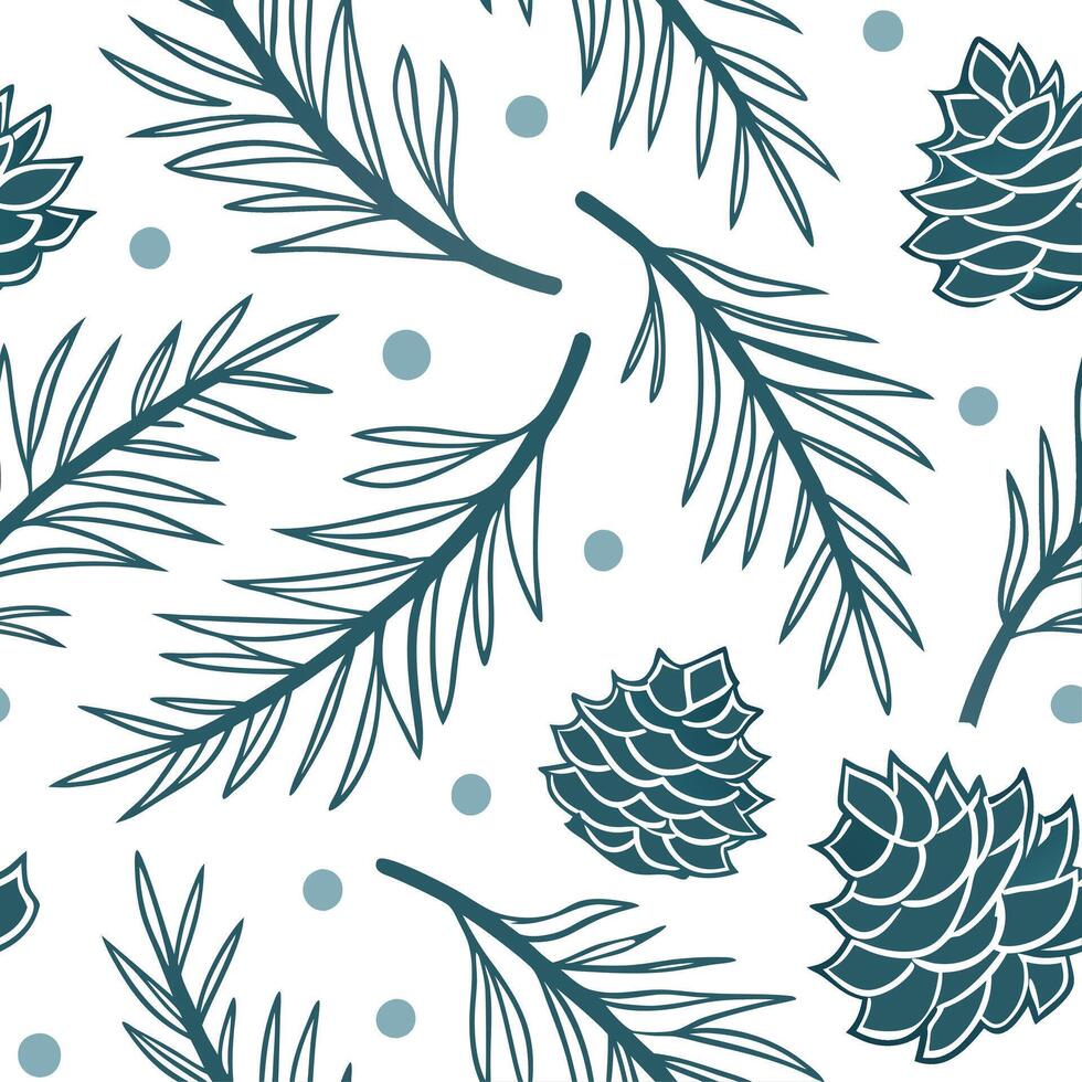 Frosty evergreen seamless tile pattern with snow dusted pine needles and branches concept as Snow dusted pine needles and branches create a frosty evergreen seamless tile pattern p Dynamic vector
