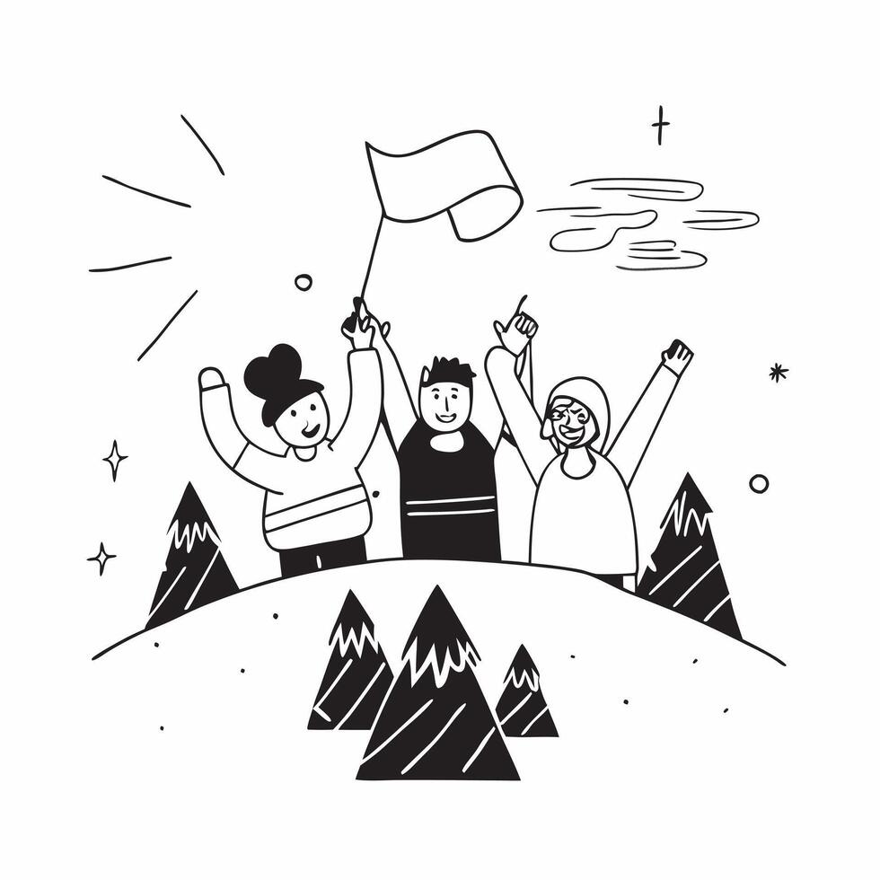 Friends on a ski trip in the Alps concept as A group of friends enjoys a thrilling ski trip in the Alps experiencing the excitement and beauty of winter sports Ideal for adventure Dynamic vector
