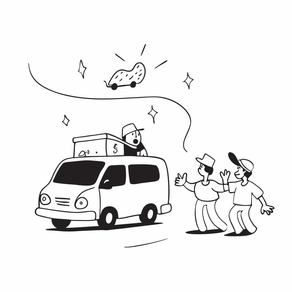 Friends on a road trip with a campervan concept as A group of friends embarks on a road trip with a campervan exploring scenic routes and enjoying the freedom of travel Ideal for Dynamic Set 2 vector