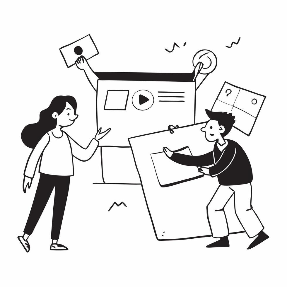 Friends finding quarterly sale deals online concept as High resolution image of friends finding quarterly sale deals online with a glossy backdrop highlighting the convenience and Dynamic Set 2 vector