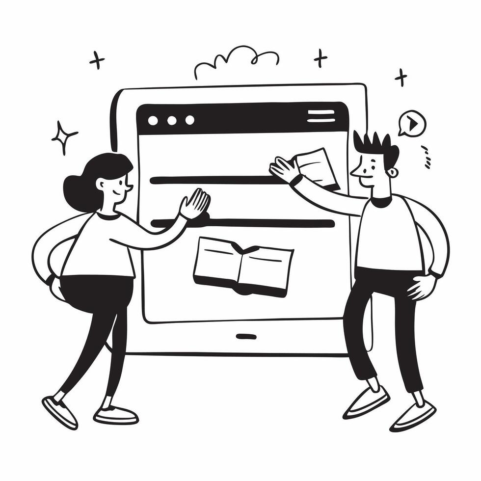 Friends finding quarterly sale deals online concept as High resolution image of friends finding quarterly sale deals online with a glossy backdrop highlighting the convenience and Dynamic vector