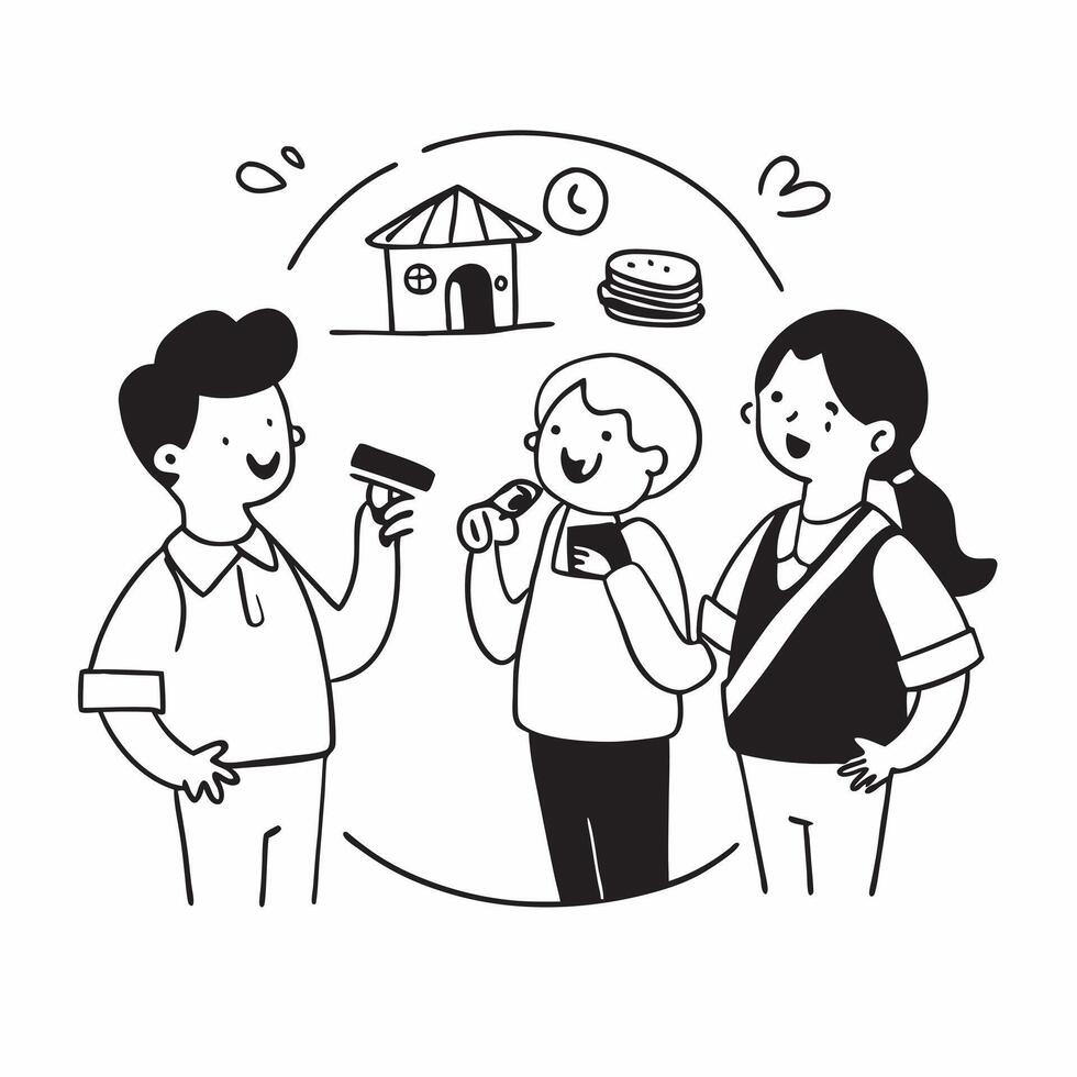 Friends enjoying ice cream in a charming town concept as High resolution image of friends enjoying ice cream in a charming town to escape the heat capturing joy relaxation and the Dynamic vector