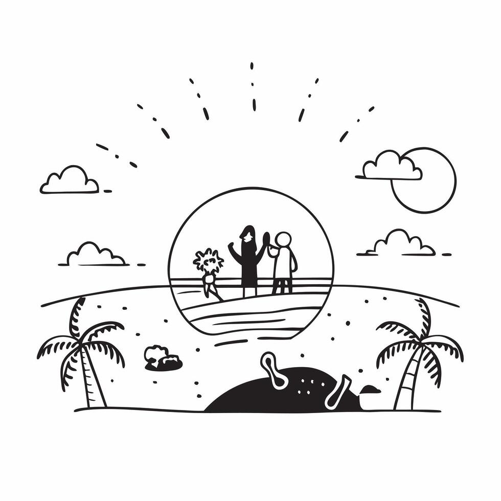 Friends enjoying a beach sunset concept as A group of friends relax and enjoy a stunning sunset on a serene beach embodying relaxation and friendship Great for beach travel ads i Dynamic Set 2 vector