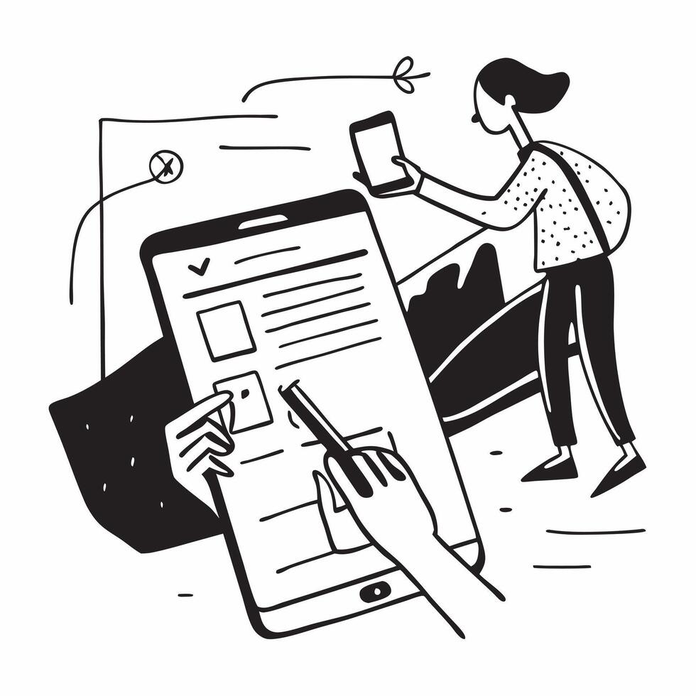 Freelancer receiving payment via mobile app concept as High resolution image of a freelancer receiving payment via mobile app with a glossy backdrop highlighting the ease and flexi Dynamic vector