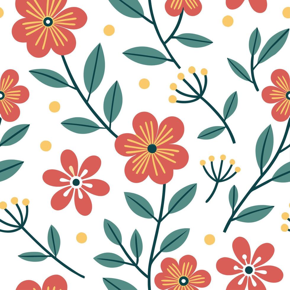 Fresh spring blooms seamless tile pattern with vivid flower designs for vibrant spaces concept as Bold spring flower patterns in bright vivid colors designed in a seamless tile for Dynamic vector