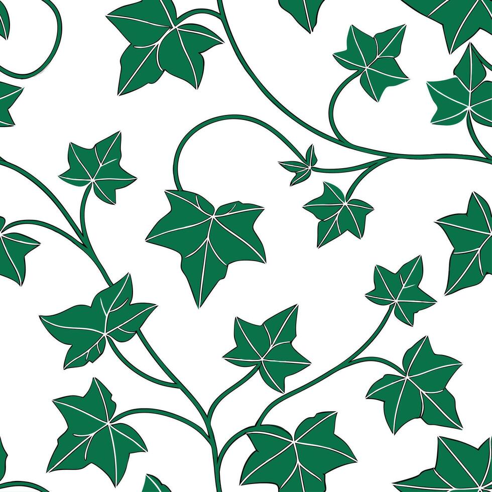Fresh green ivy seamless tile pattern with tendrils wrapping around creating a sense of growth and vitality concept as Fresh green ivy tendrils wrap around in a seamless tile patte Dynamic vector