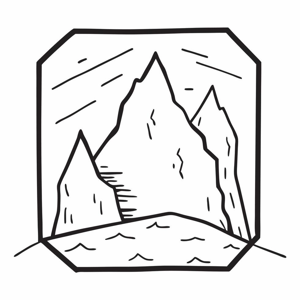 Framed snowy mountain vista concept as High resolution image of a framed snowy mountain vista with snow capped peaks capturing the pristine and majestic beauty of snow covered moun Dynamic Set 2 vector