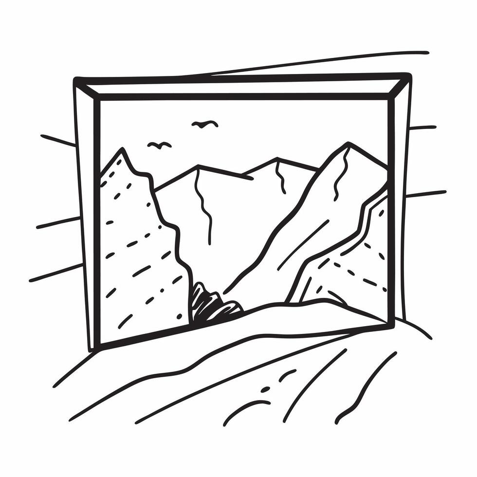 Framed mountain valley vista concept as High resolution image of a framed mountain valley vista with expansive views highlighting the vast and peaceful beauty of mountain valleys Dynamic Set 2 vector