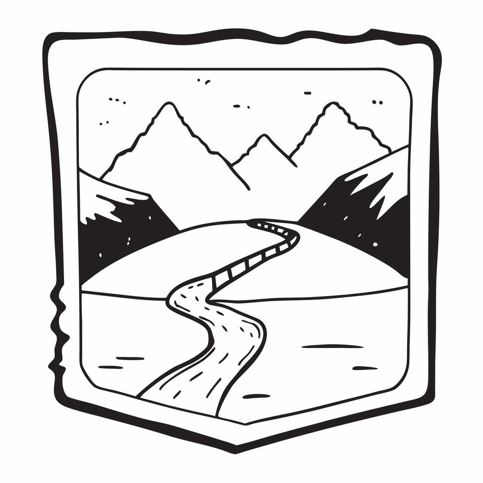 Framed mountain river vista concept as High resolution image of a framed mountain river vista with flowing water showcasing the dynamic and tranquil beauty of a mountain river in Dynamic Set 2 vector