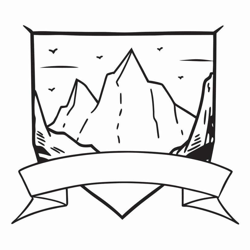 Framed mountain peak vista concept as High resolution image of a framed mountain peak vista with majestic peaks capturing the awe inspiring and grand beauty of towering mountain to Dynamic vector