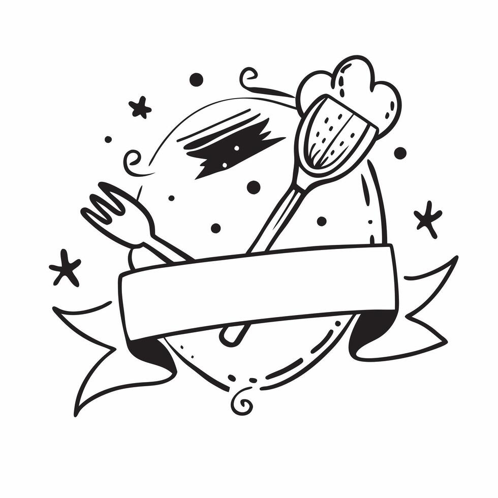 Fork and spoon illustration with space for text and graphics concept as An illustrative fork and spoon design featuring ample space for both text and graphics perfect for illustrat Dynamic vector