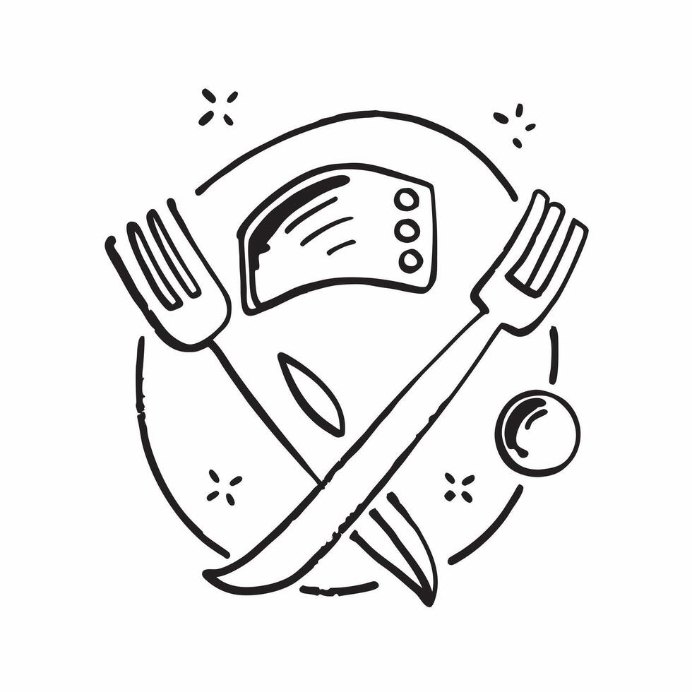 Fork and knife icon with copy space on white background concept as A illustration of a fork and knife icon with ample copy space on a white background perfect for representi Dynamic vector