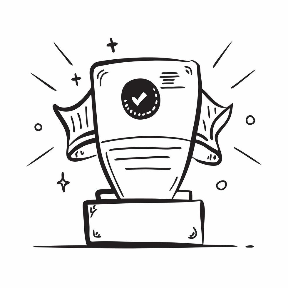 Flat design as Trophy icon with copy space on a blue background concept as A image of a trophy icon with generous copy space on a blue background ideal for achievement and r Dynamic vector