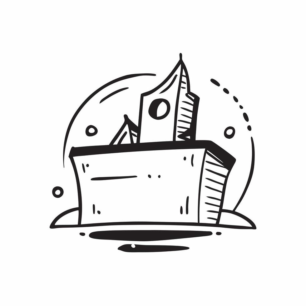 Flat design as Ship icon with copy space on a blue background concept as A image of a ship icon with ample copy space on a blue background ideal for travel and cruise themed Dynamic vector