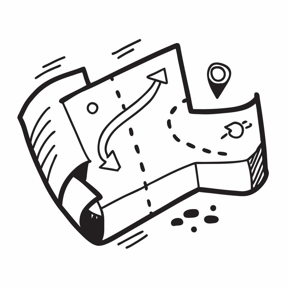 Flat design as Map icon with copy space on a white background concept as A image of a map icon with ample copy space on a white background perfect for navigation and travel Dynamic vector