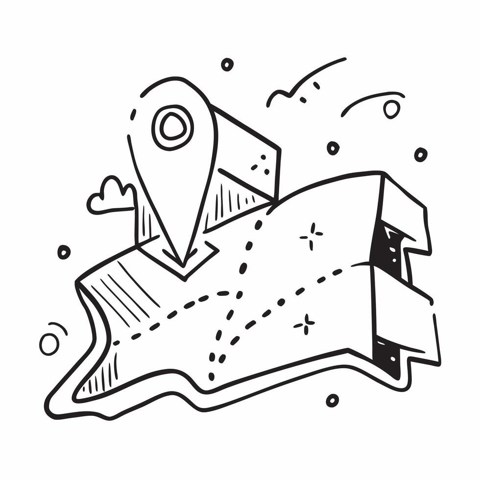 Flat design as Map icon with copy space on a white background concept as A image of a map icon with ample copy space on a white background perfect for navigation and travel Dynamic Set 2 vector