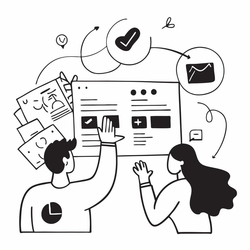 Flat design as HR team collaborating on employee engagement strategies concept as A illustration of an HR team collaborating on employee engagement strategies using charts a Dynamic Set 2 vector