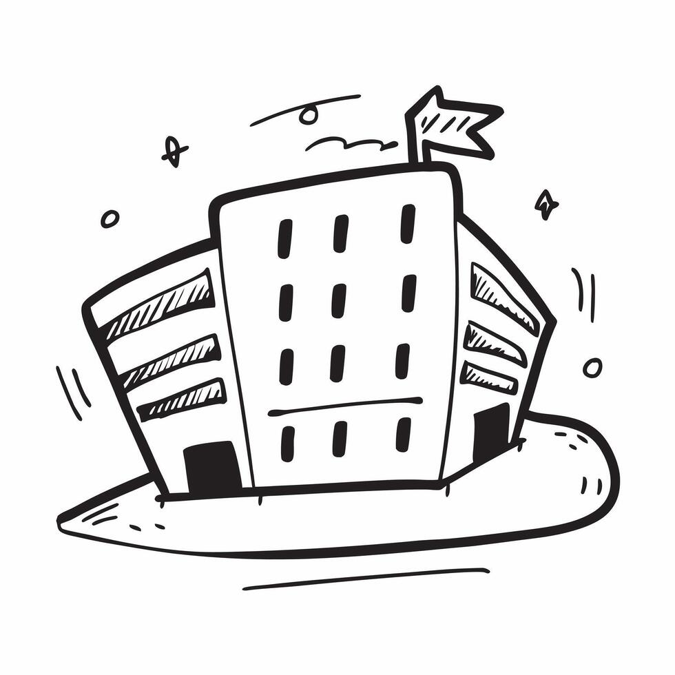 Flat design as Hotel icon with copy space on a white background concept as A image of a hotel icon with generous copy space on a white background ideal for travel and accomm Dynamic vector