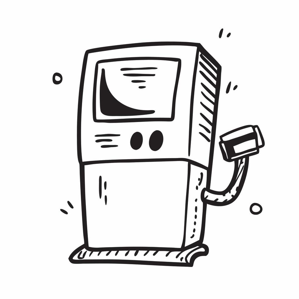 Flat design as Gas pump icon with copy space on a white background concept as A image of a gas pump icon with ample copy space on a white background perfect for fuel and ene Dynamic vector