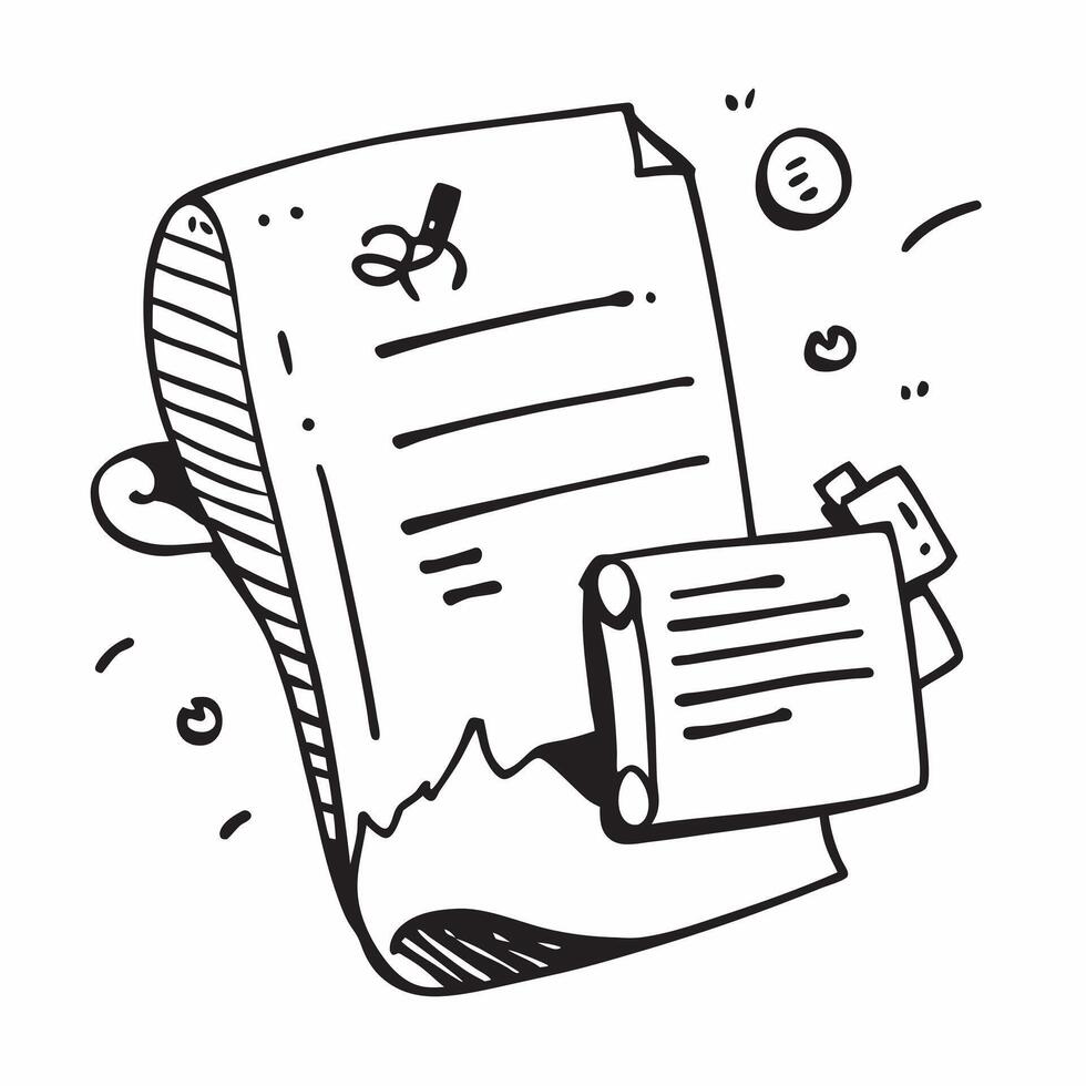 Flat design as Doodle line icon of a document concept as A doodle line icon of a document symbolizing paperwork business contracts and professional documentation perfect for legal Dynamic vector