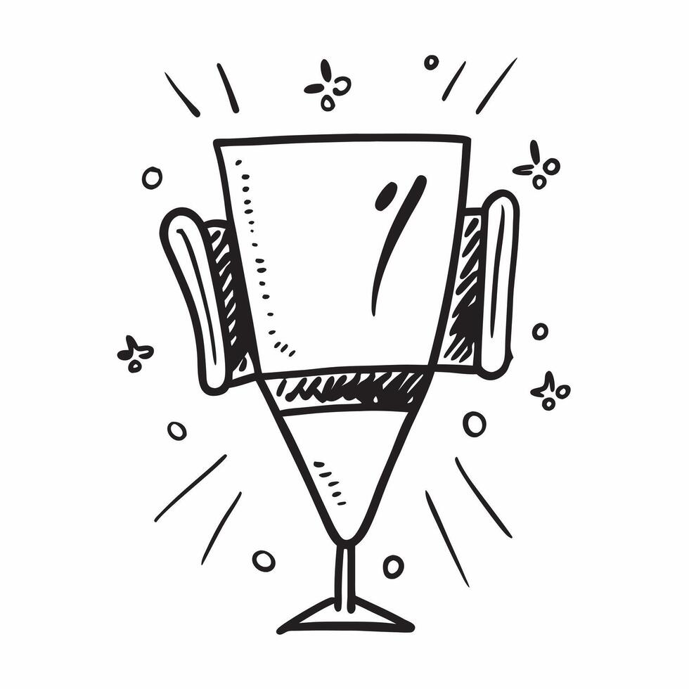 Flat design as Champaign glass icon with copy space on a blue background concept as A image of a champagne glass icon with ample copy space on a blue background ideal for ce Dynamic vector