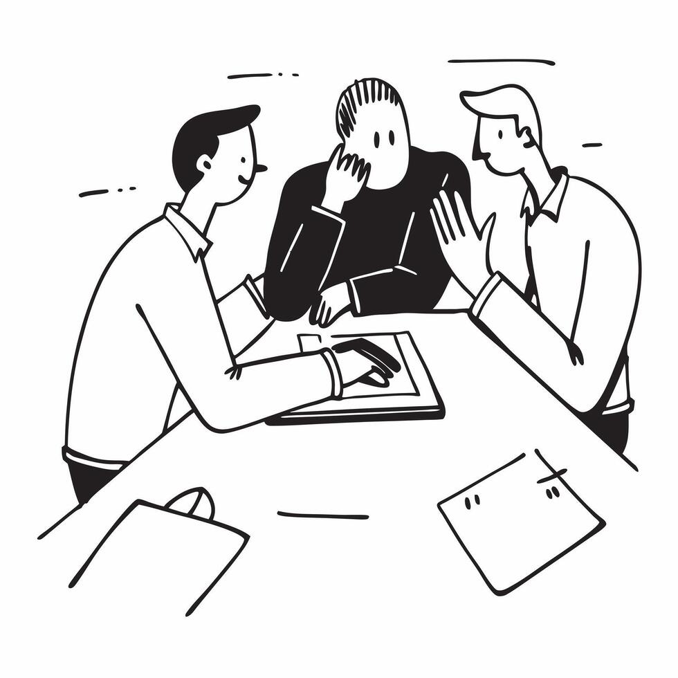 Flat design as Business partners negotiating in a meeting room concept as A illustration of business partners negotiating in a meeting room utilizing a 3 color scheme to hig Dynamic vector