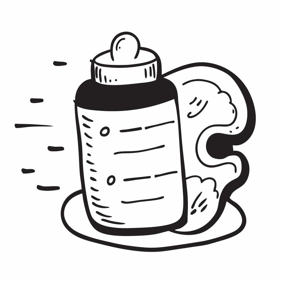 Flat design as Baby bottle icon with copy space on a white background concept as A image of a baby bottle icon with generous copy space on a white background perfect for new Dynamic vector