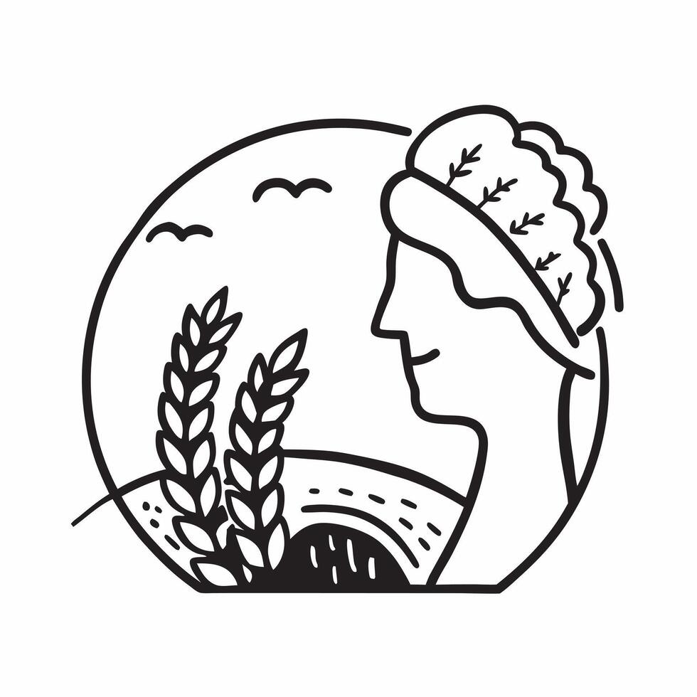 Farmers profile with a field concept as A farmers profile blended with a field representing hope and growth in agriculture Ideal for agricultural and environmental ads in Photo S Dynamic vector