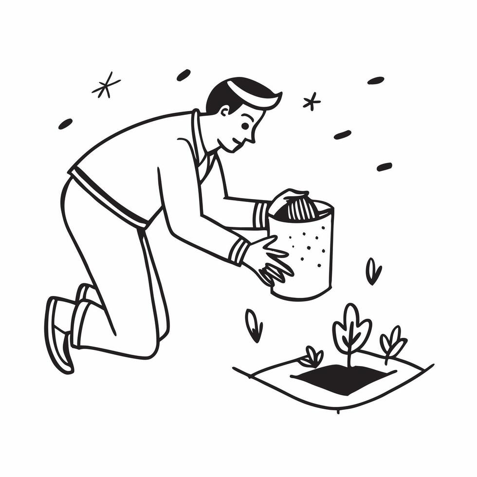 Farmer planting seeds concept as High resolution image of a farmer planting seeds with a glossy backdrop capturing the essence of organic farming and sustainable agriculture in Ph Dynamic vector