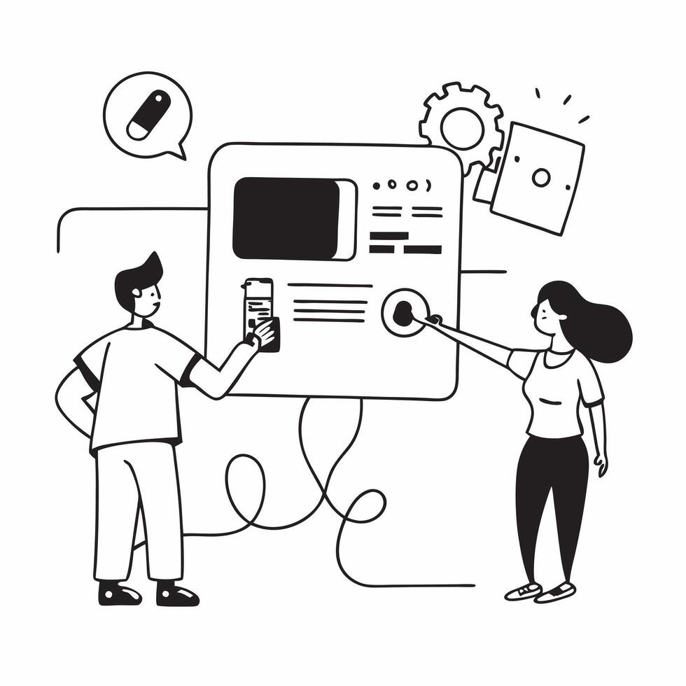 Family using a programmable thermostat concept as High resolution image of a family using a programmable thermostat with a glossy backdrop highlighting the energy efficient and cos Dynamic vector